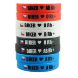 Moto náramek Biker s krevní skupinou 0 RH+